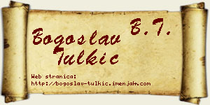 Bogoslav Tulkić vizit kartica